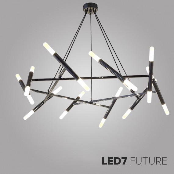 Jonathan Browning - Le Pentagone Chandelier Chrome